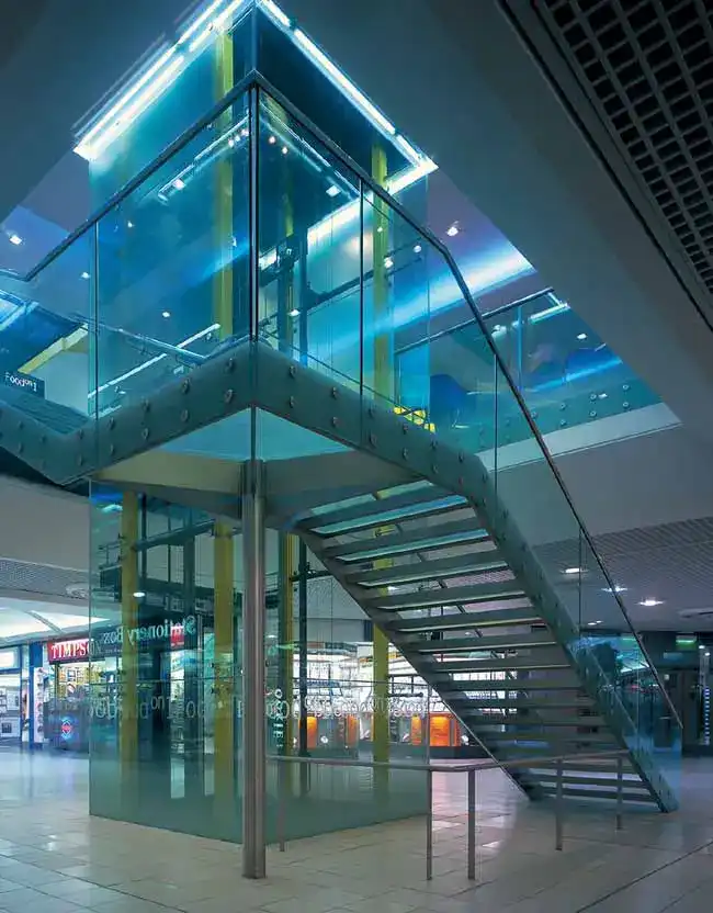 St James Centre Edinburgh shopping mall stair lighting