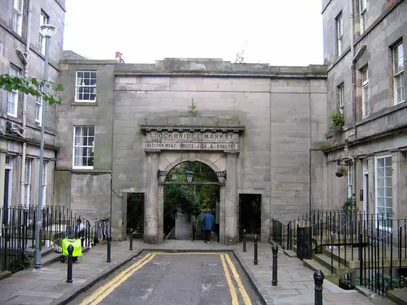 Stockbridge market Edinburgh buildings