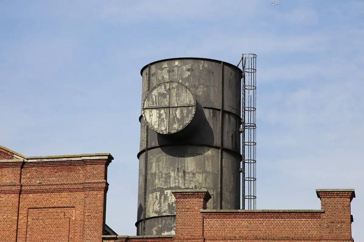 Building with water tanks in Edinburgh