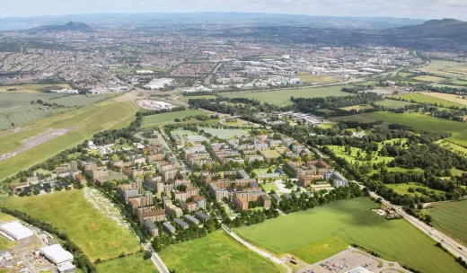 West Town Edinburgh homes aerial view